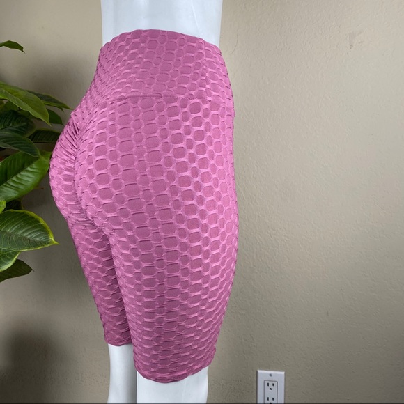 Active Wear Honeycomb Textured Bike Shorts - Picture 5 of 8